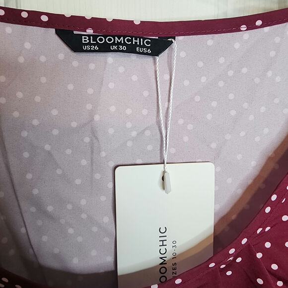 BloomChic Puff Sleeve Pleat Crew Neck Top, NWT, 4X - Picture 4 of 6